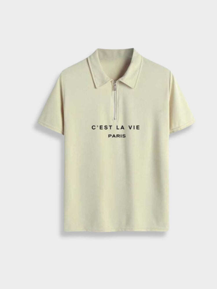 C'est Paris Polo med Zipper