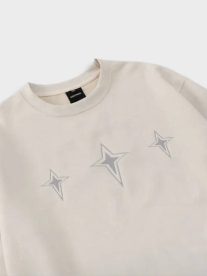 Suede Embroied Star Tee