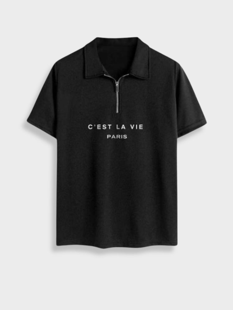 C'est Paris Polo med Zipper