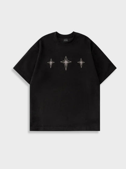 Suede Embroied Star Tee