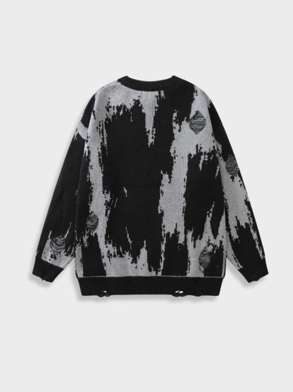 Graffiti Ripped Loose Sweater