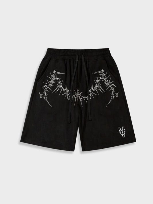 Black Suede Streetwear Shorts