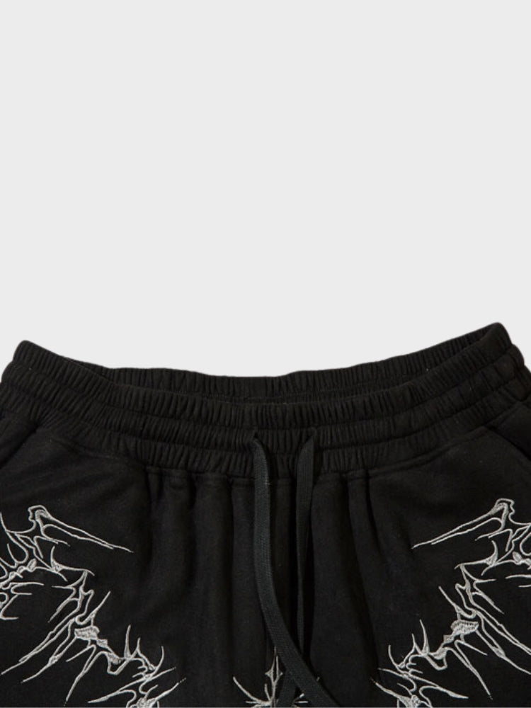 Black Suede Streetwear Shorts