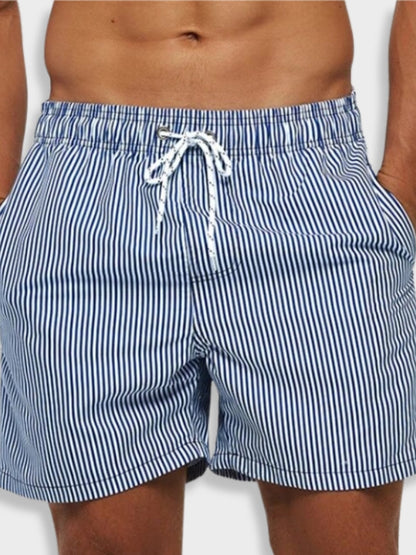 Old Money Striped Blue Swimshorts