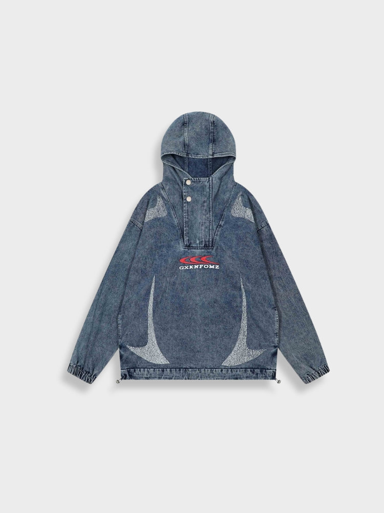 High Vintage Denim Washed Hoodie