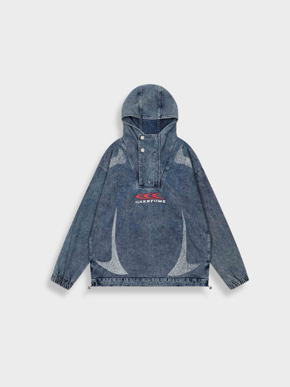 High Vintage Denim Washed Hoodie