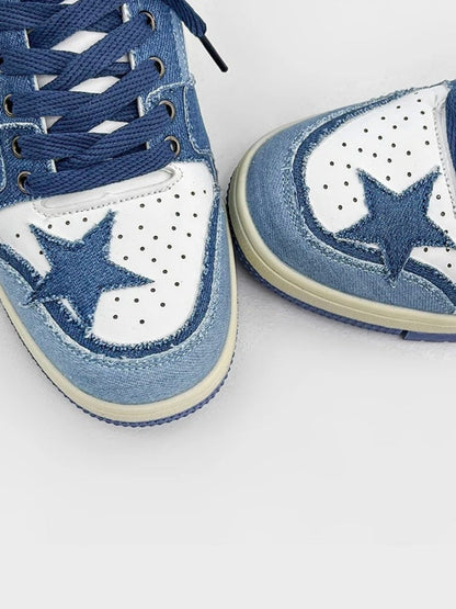 Blue Denim Star Dunks