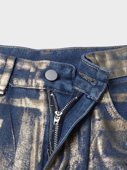 Metallic Washed Vintage Denim