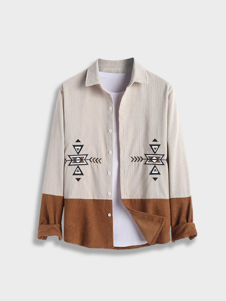 Corduroy Geometric Blouse