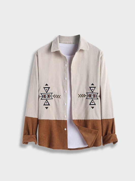 Corduroy Geometric Blouse