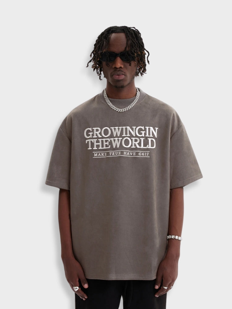 Growing in the World Suede Tee