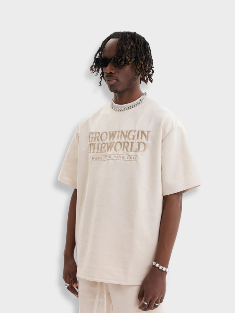 Growing in the World Suede Tee