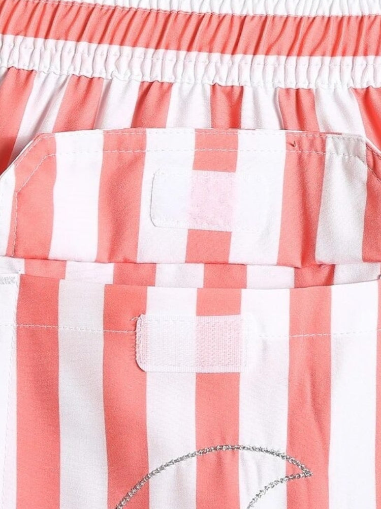 Old Money Striped Red Swimshorts