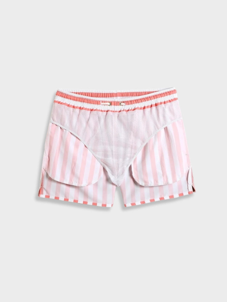 Old Money Striped Red Swimshorts