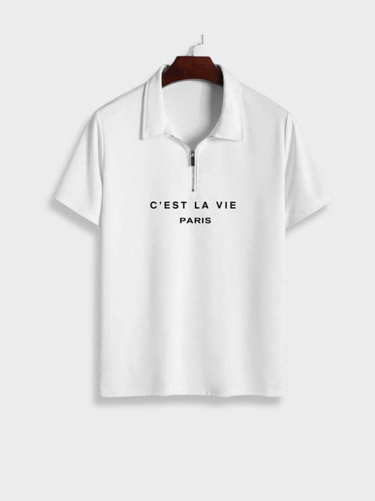 C'est Paris Polo med Zipper